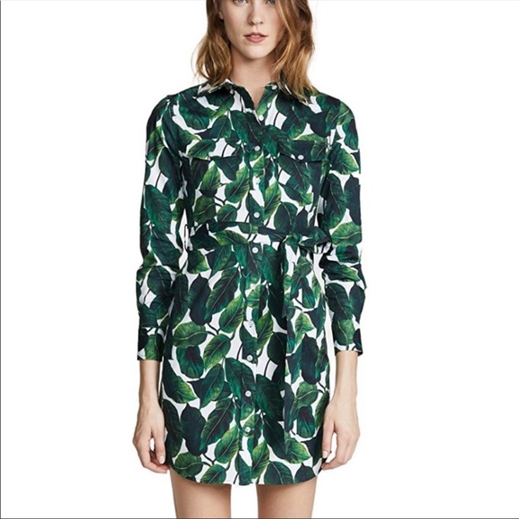 Milly banana leaf west dress Emerald - Picture 3 of 5